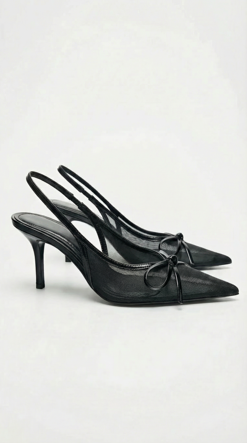 María Astrid™ | Zapatos de tacón con tira trasera y malla Michelle