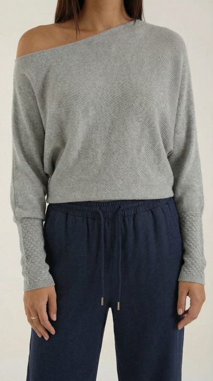 Uxia™ | Suéter de Punto Off-Shoulder