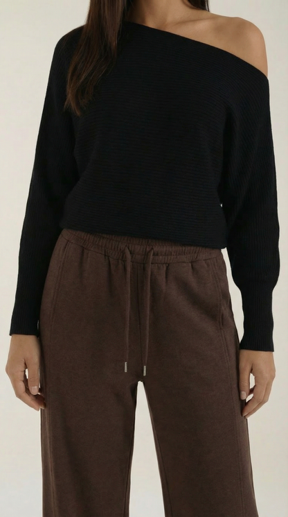 Uxia™ | Suéter de Punto Off-Shoulder