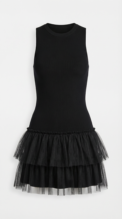 Arianna™ | Mini Vestido de Tul con Cuello Alto