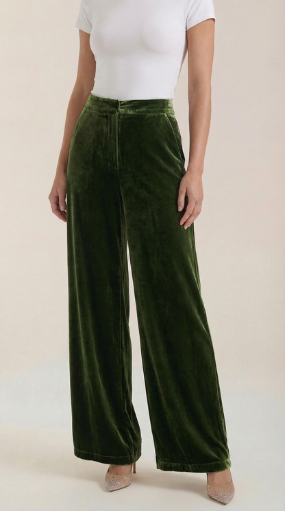 Ana Clarisa™ | Nadine Pantalón Ancho de Terciopelo
