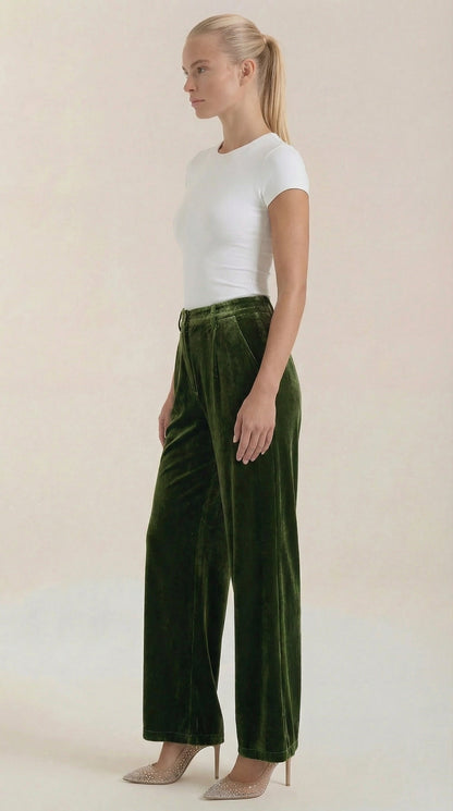 Ana Clarisa™ | Nadine Pantalón Ancho de Terciopelo