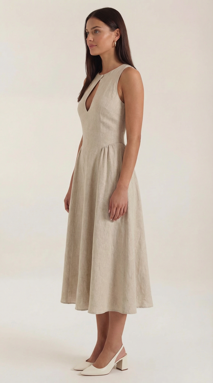 Rosa Pilar™ | Vestido Midi Nancy con Detalles Cut-out