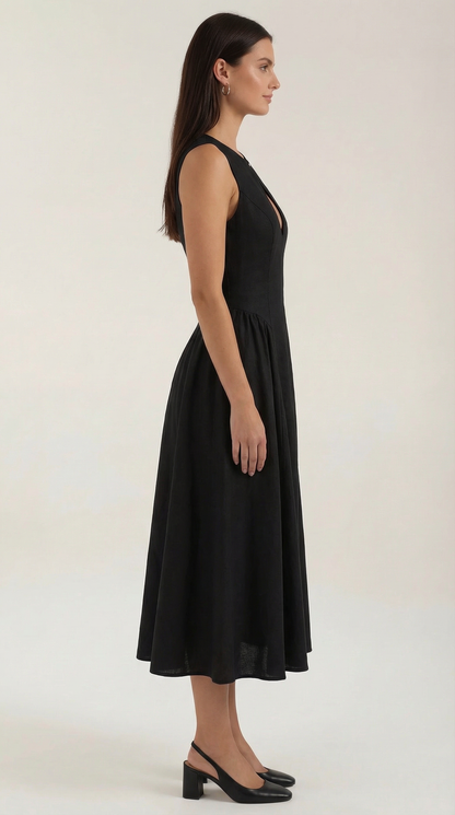 Rosa Pilar™ | Vestido Midi Nancy con Detalles Cut-out