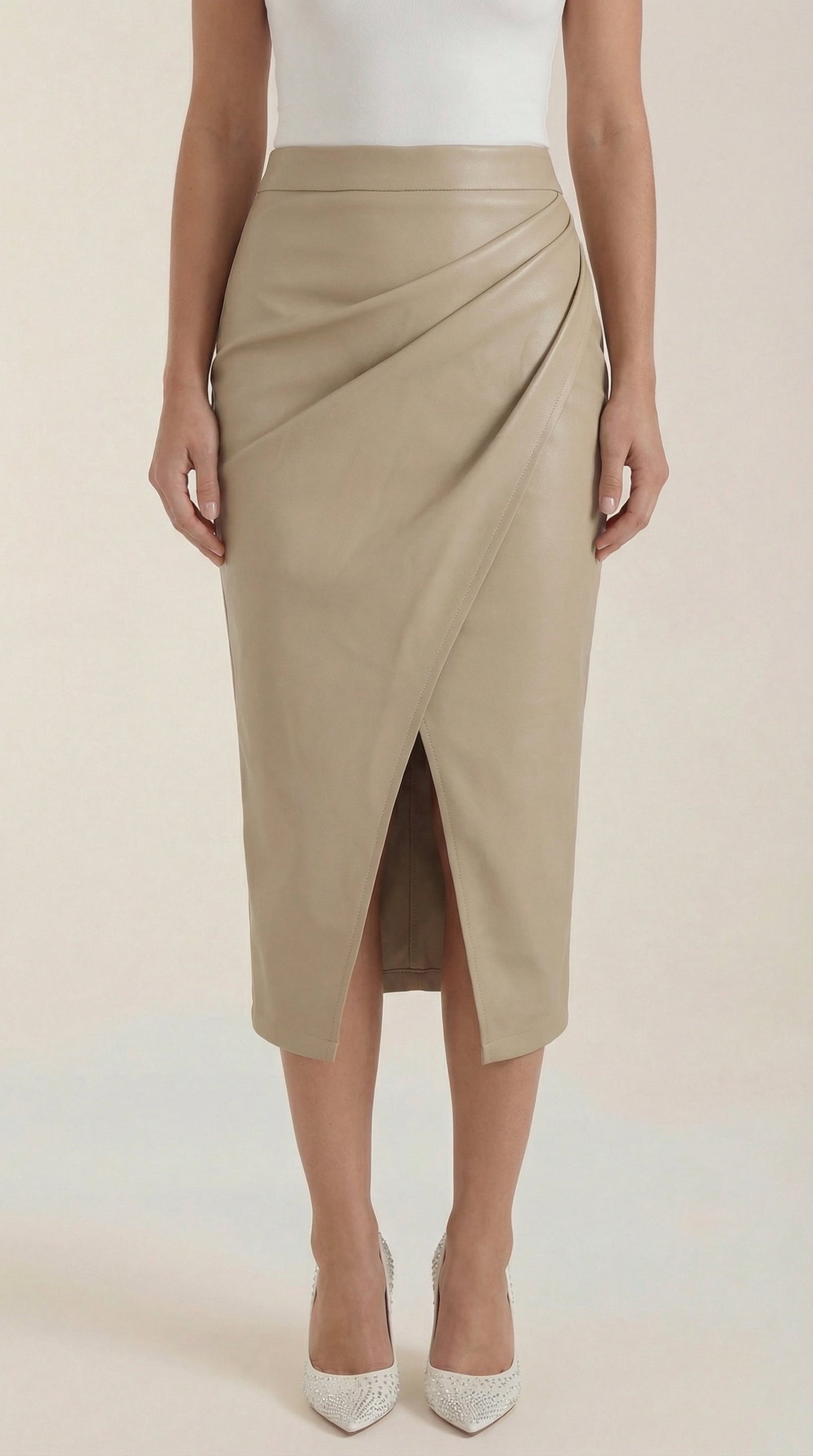 Rosa Nora™ | Falda midi drapeada Natalie