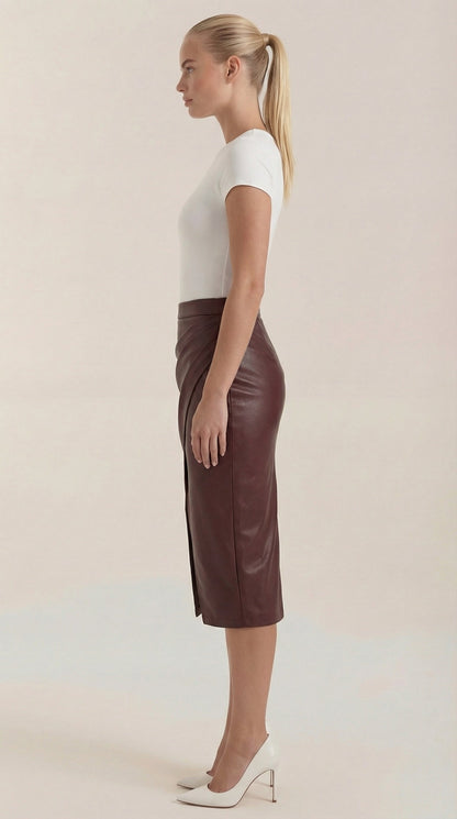 Rosa Nora™ | Falda midi drapeada Natalie