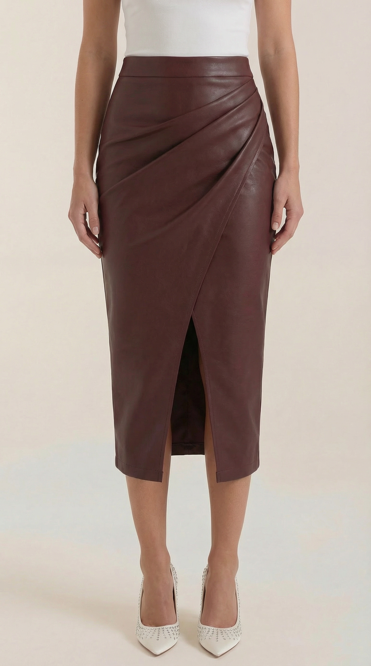 Rosa Nora™ | Falda midi drapeada Natalie
