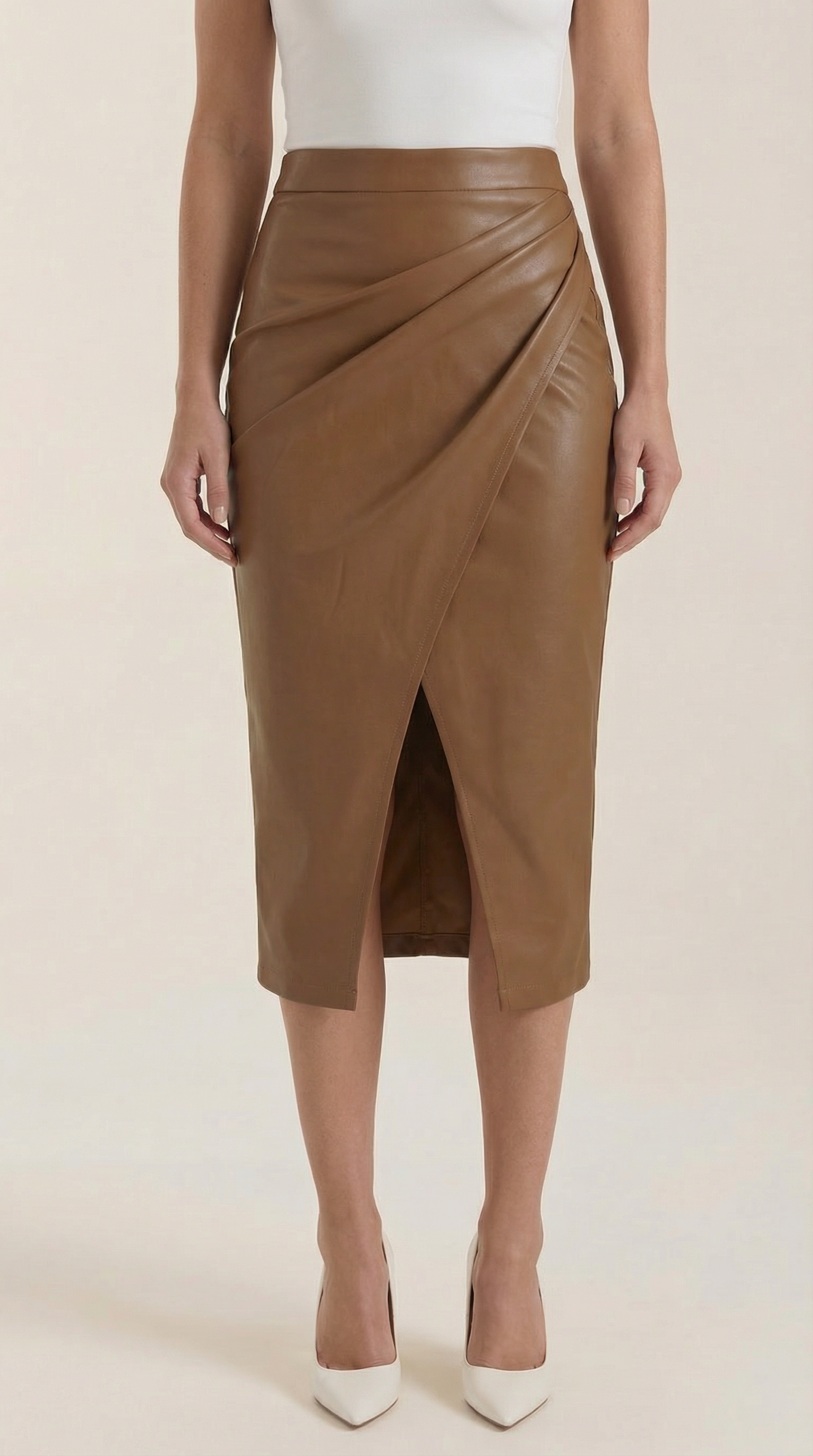 Rosa Nora™ | Falda midi drapeada Natalie