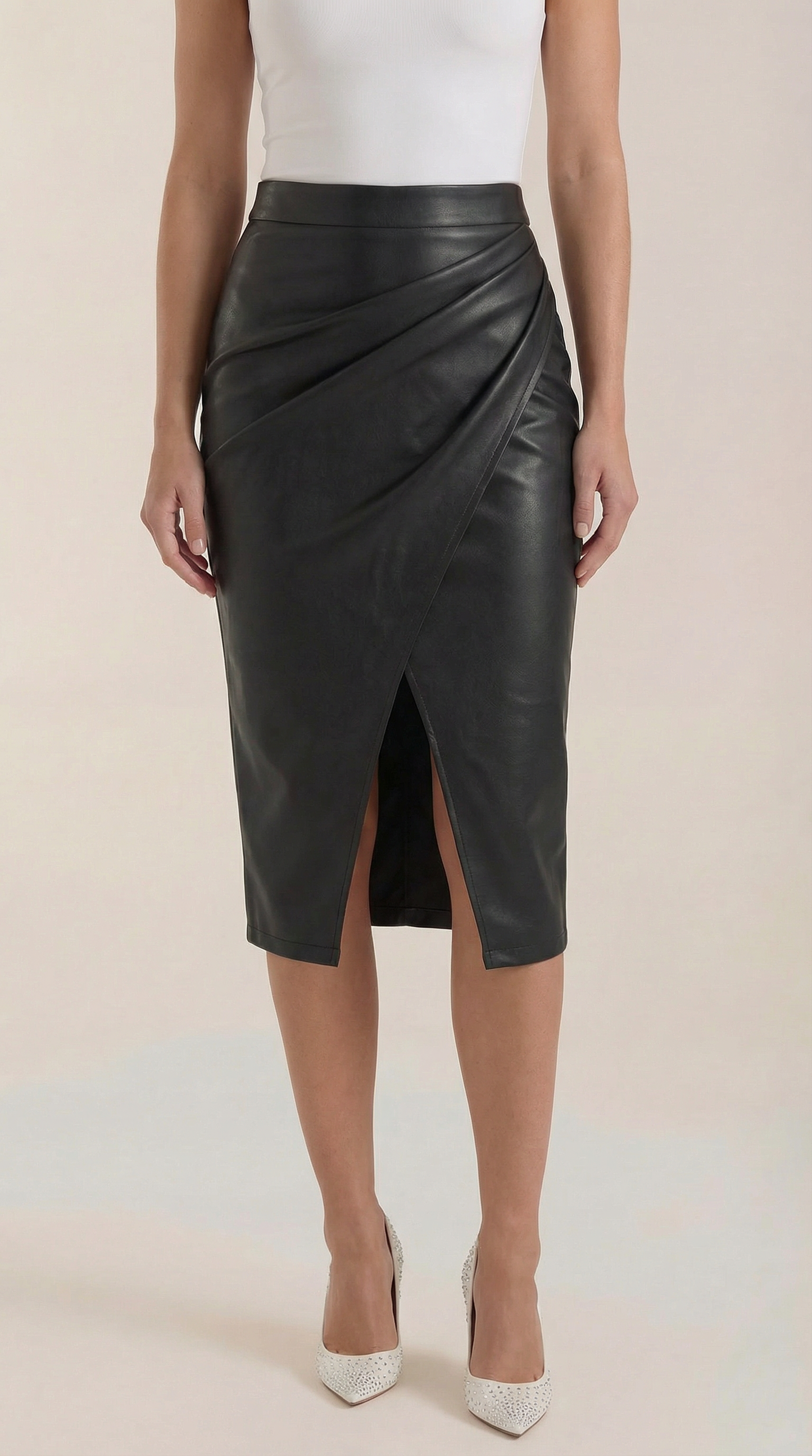 Rosa Nora™ | Falda midi drapeada Natalie