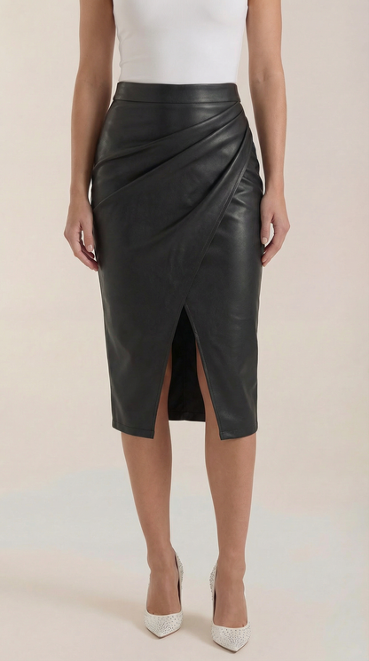 Rosa Nora™ | Falda midi drapeada Natalie