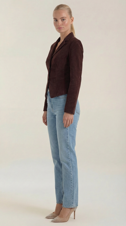Janeth Carolina™ | Chaqueta de terciopelo con cierre de botones