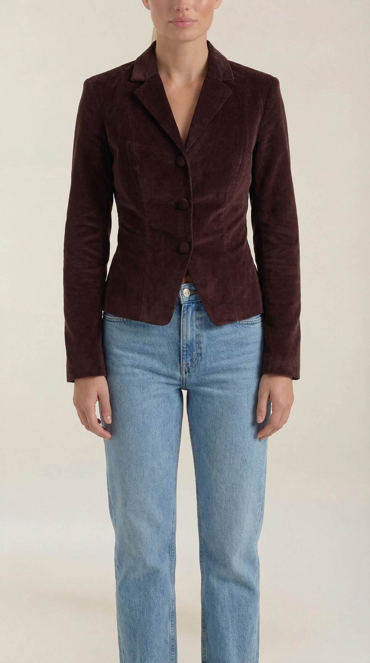 Janeth Carolina™ | Chaqueta de terciopelo con cierre de botones