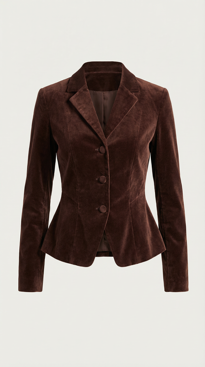 Janeth Carolina™ | Chaqueta de terciopelo con cierre de botones