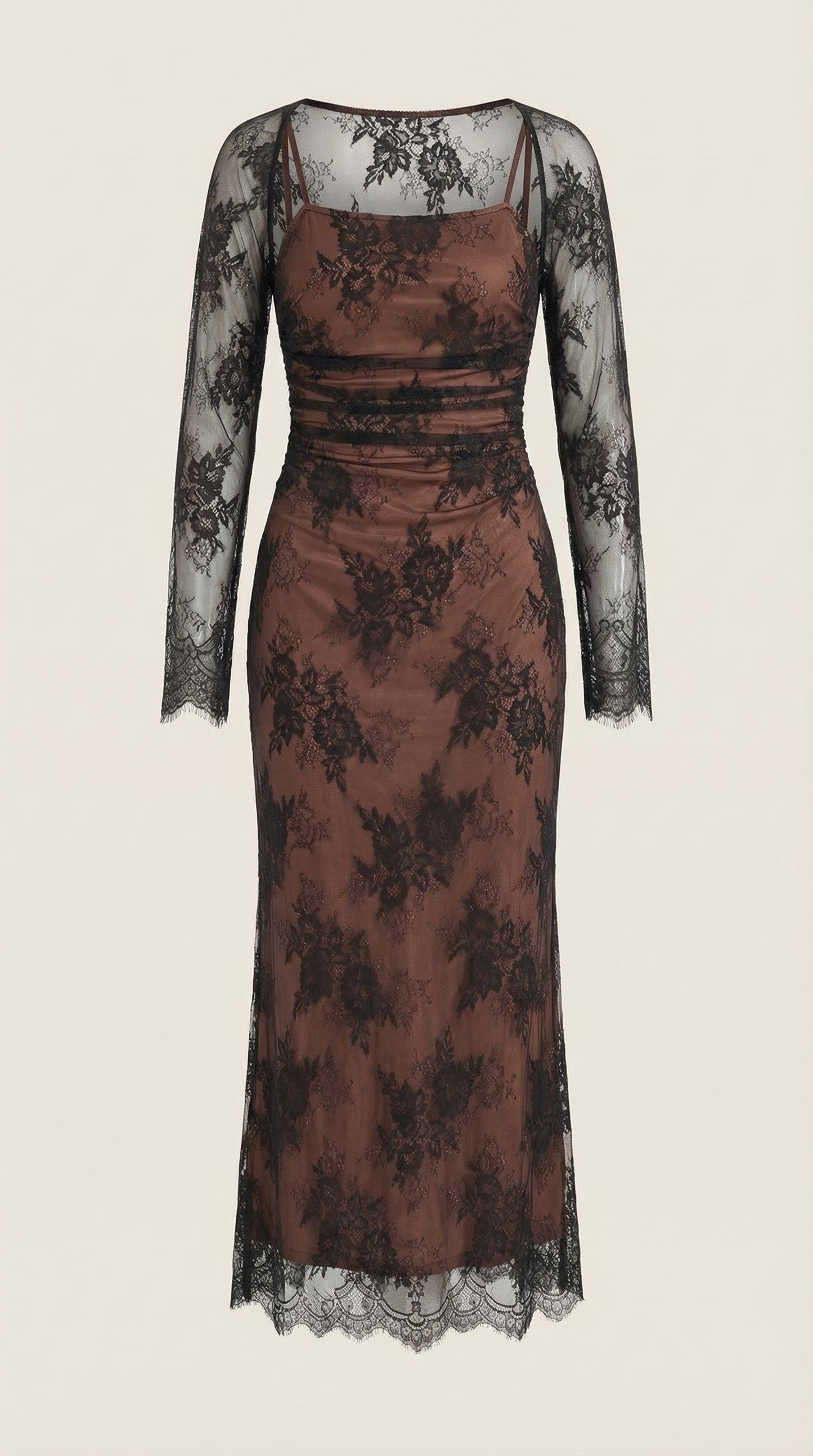 Rosa Perla™ | Vestido largo de encaje Nerissa