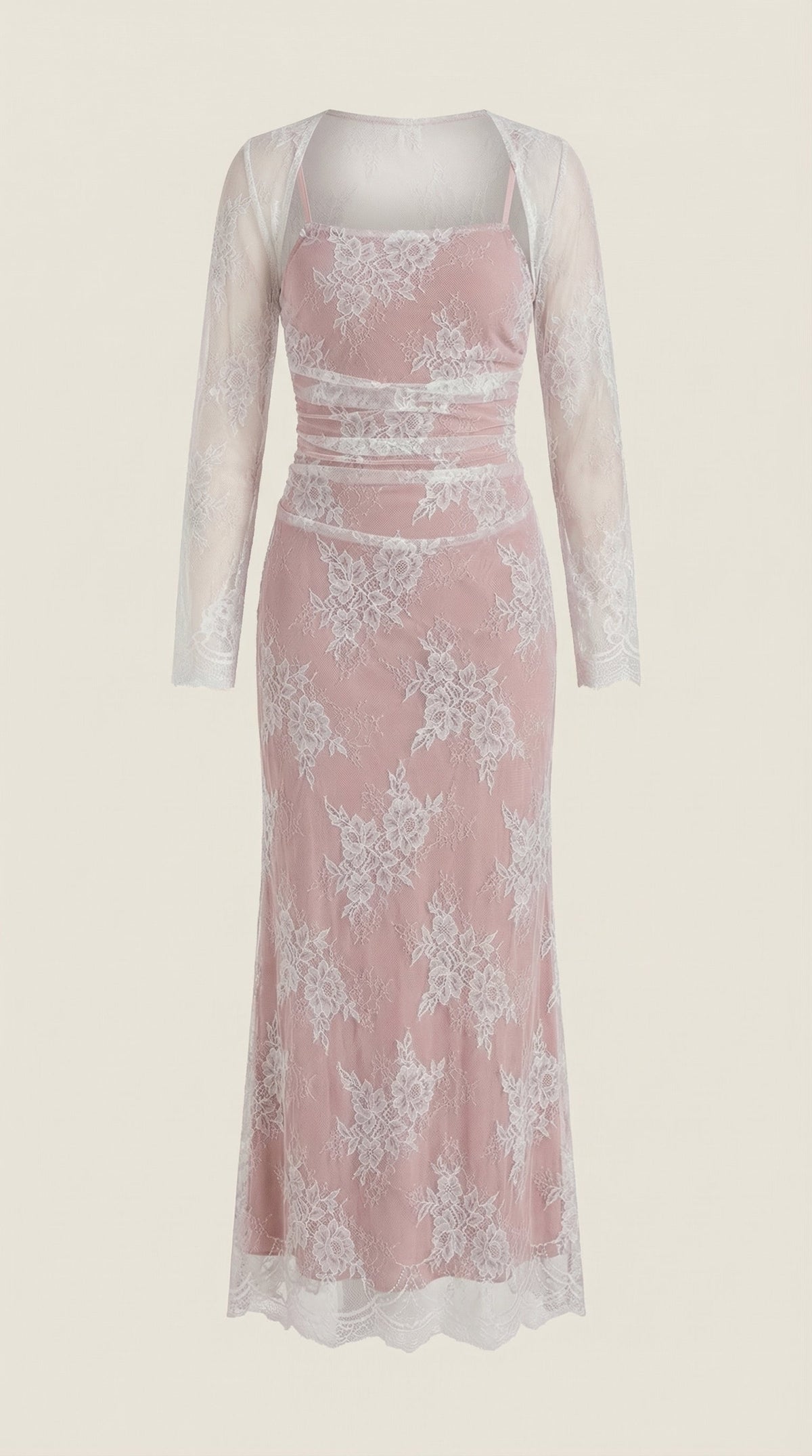 Rosa Perla™ | Vestido largo de encaje Nerissa