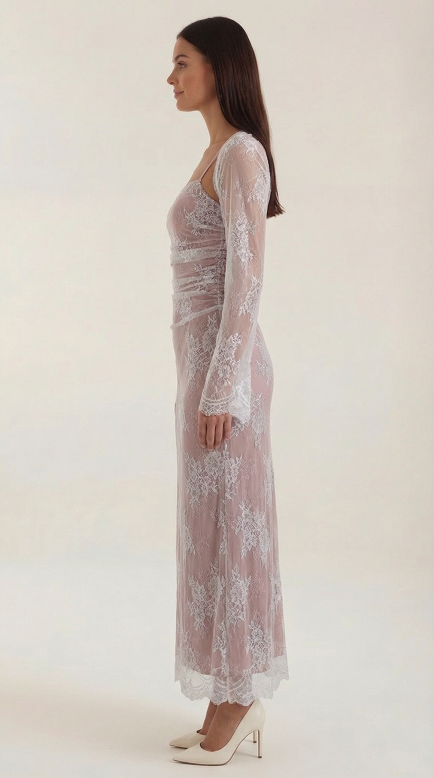 Rosa Perla™ | Vestido largo de encaje Nerissa