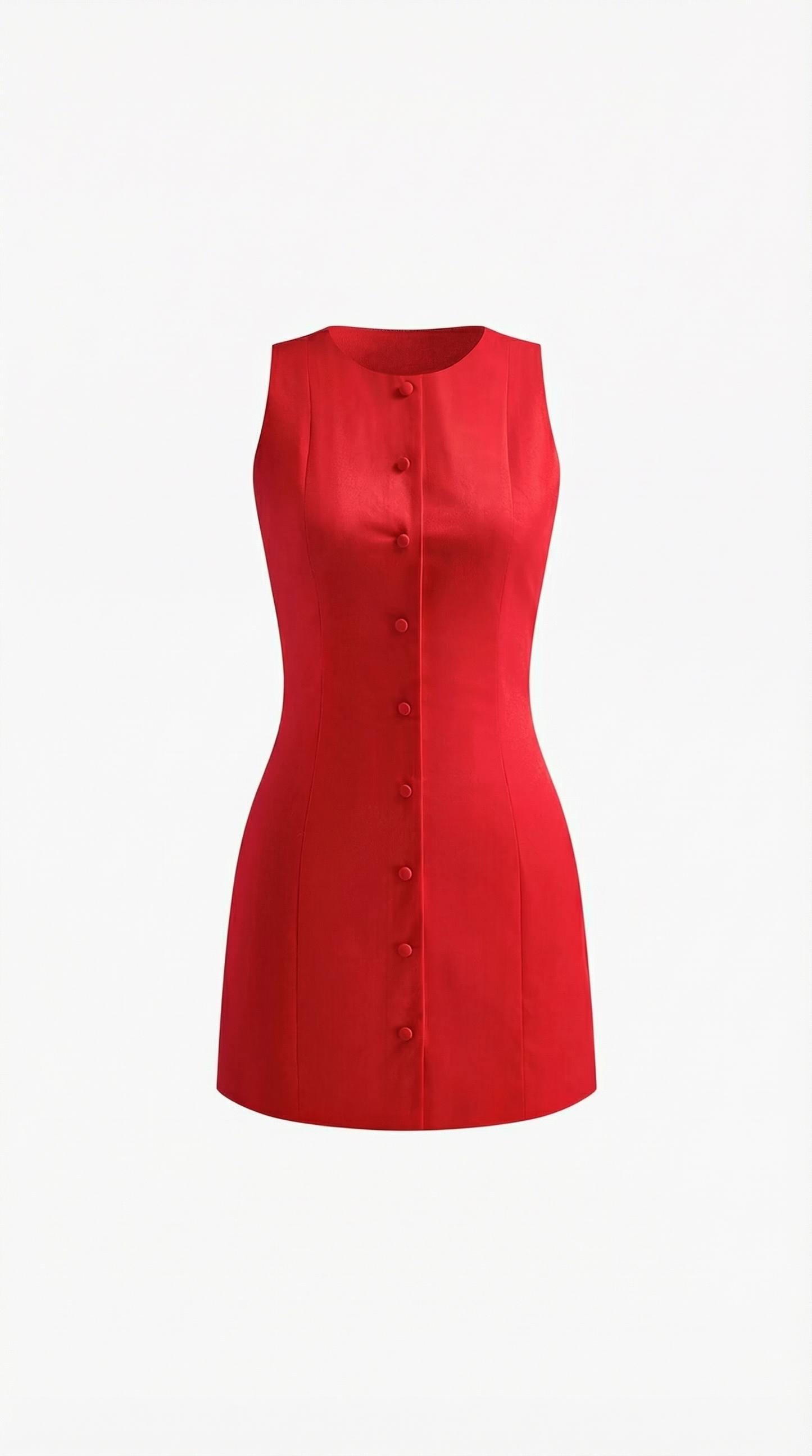 Rosa Encarna™ | Vestido Mini Sin Mangas Patricia con Botones