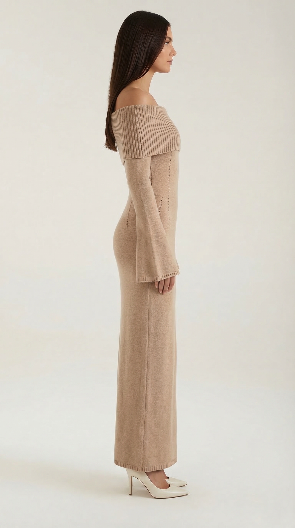 Ana Ambar™ | Vestido largo ajustado con hombros descubiertos de Quinlan