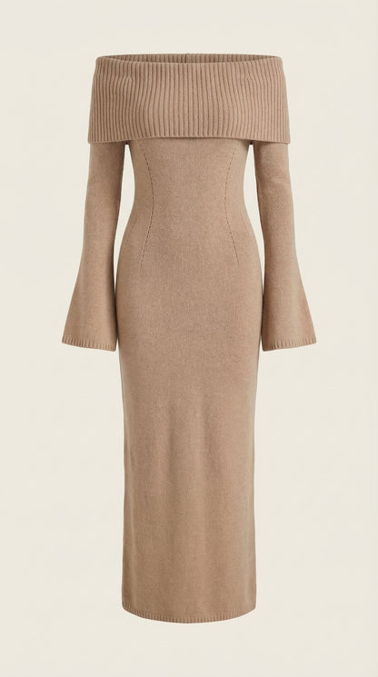 Ana Ambar™ | Vestido largo ajustado con hombros descubiertos de Quinlan