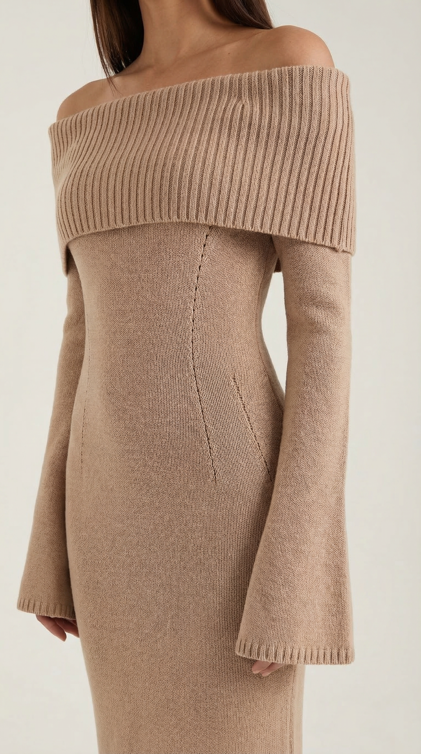 Ana Ambar™ | Vestido largo ajustado con hombros descubiertos de Quinlan