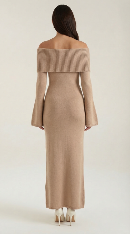Ana Ambar™ | Vestido largo ajustado con hombros descubiertos de Quinlan
