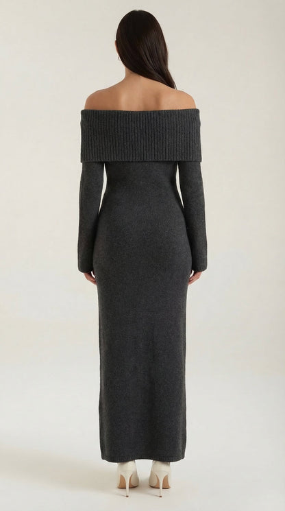 Ana Ambar™ | Vestido largo ajustado con hombros descubiertos de Quinlan