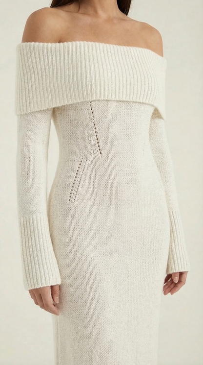 Ana Ambar™ | Vestido largo ajustado con hombros descubiertos de Quinlan