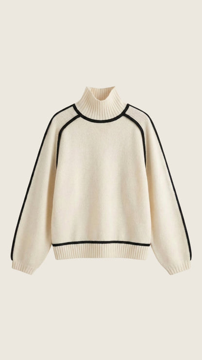 Teodora Lieke™ | Suéter de cuello alto con detalles en contraste