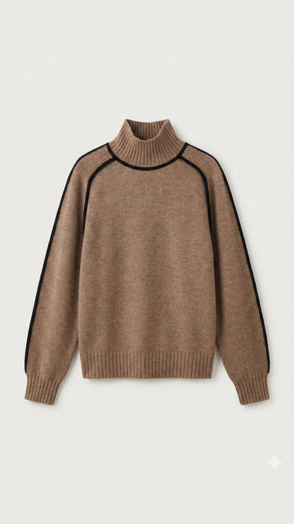 Teodora Lieke™ | Suéter de cuello alto con detalles en contraste
