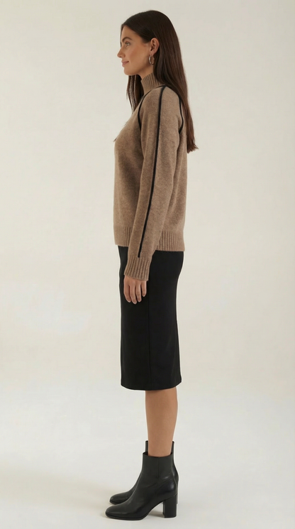 Rebecca™ | Suéter de cuello alto con detalles en contraste