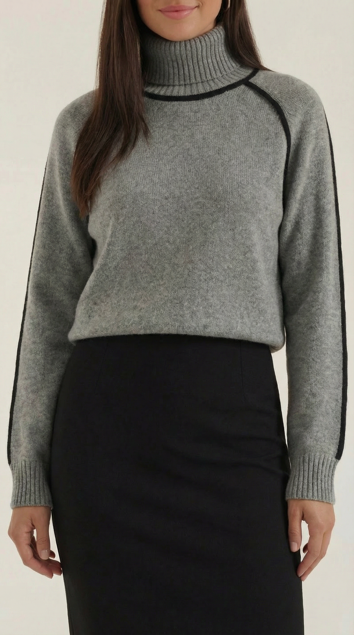 Teodora Lieke™ | Suéter de cuello alto con detalles en contraste