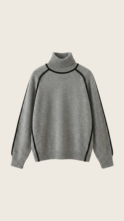 Teodora Lieke™ | Suéter de cuello alto con detalles en contraste