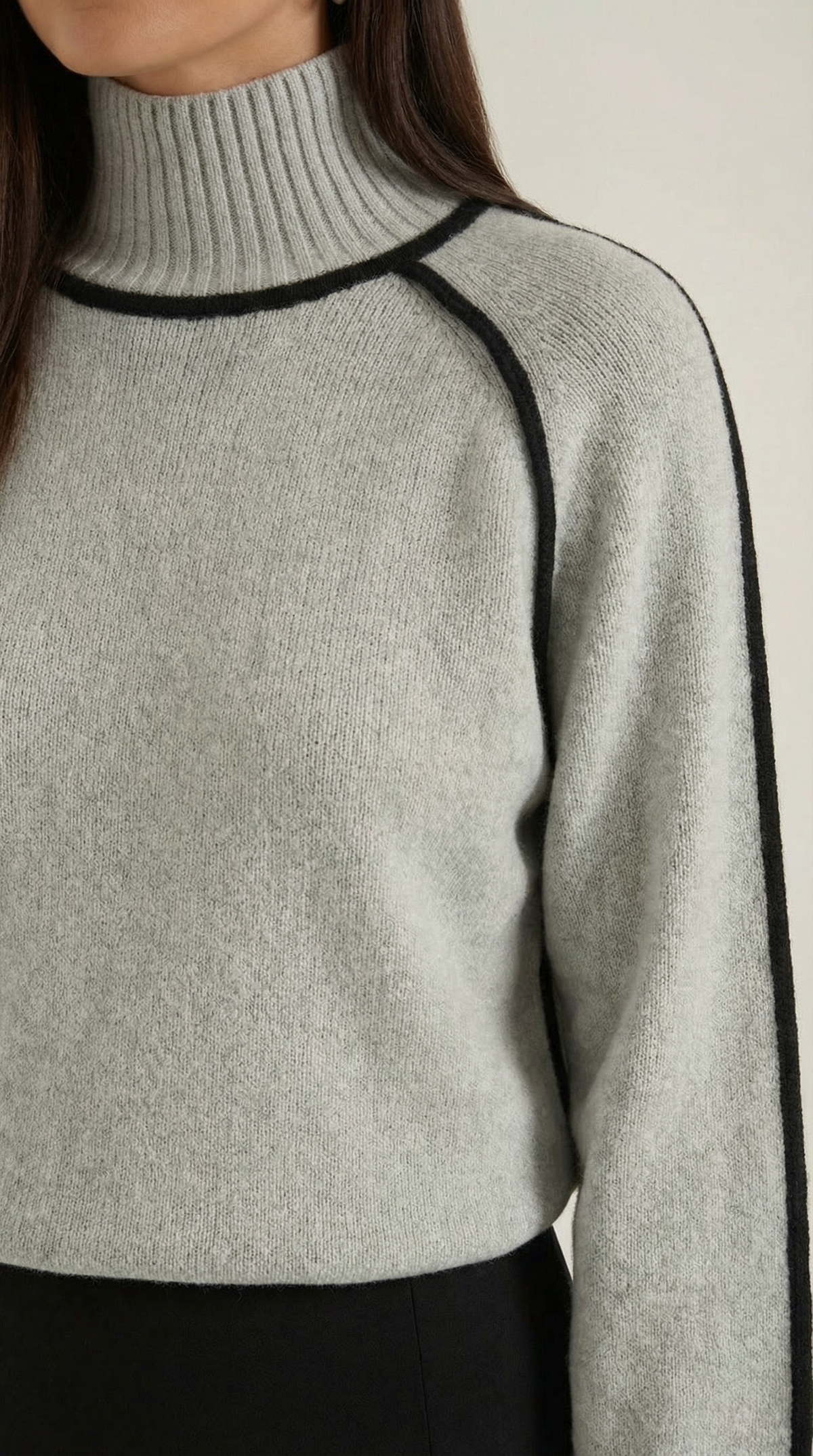 Teodora Lieke™ | Suéter de cuello alto con detalles en contraste