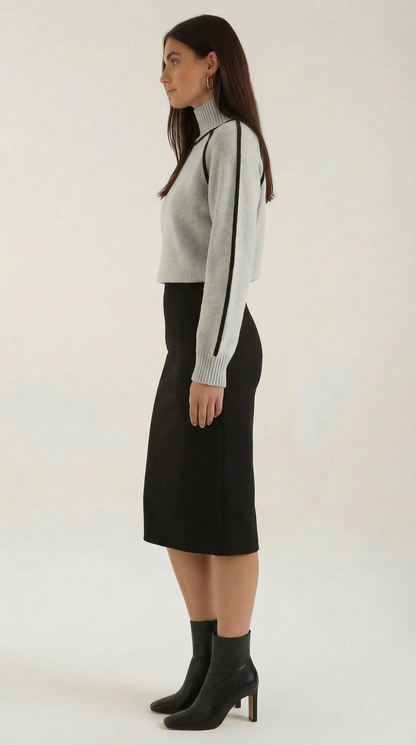 Rebecca™ | Suéter de cuello alto con detalles en contraste