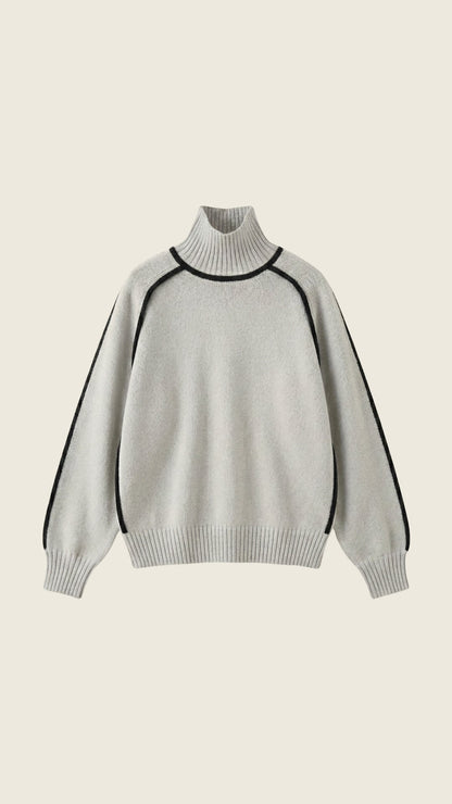 Teodora Lieke™ | Suéter de cuello alto con detalles en contraste