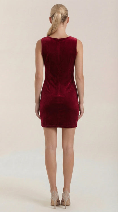 Ana Carola™ | Vestido Mini de Terciopelo Rachelle con Escote Cuadrado