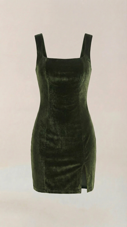Ana Carola™ | Vestido Mini de Terciopelo Rachelle con Escote Cuadrado