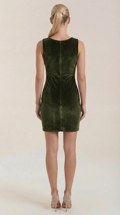 Ana Carola™ | Vestido Mini de Terciopelo Rachelle con Escote Cuadrado