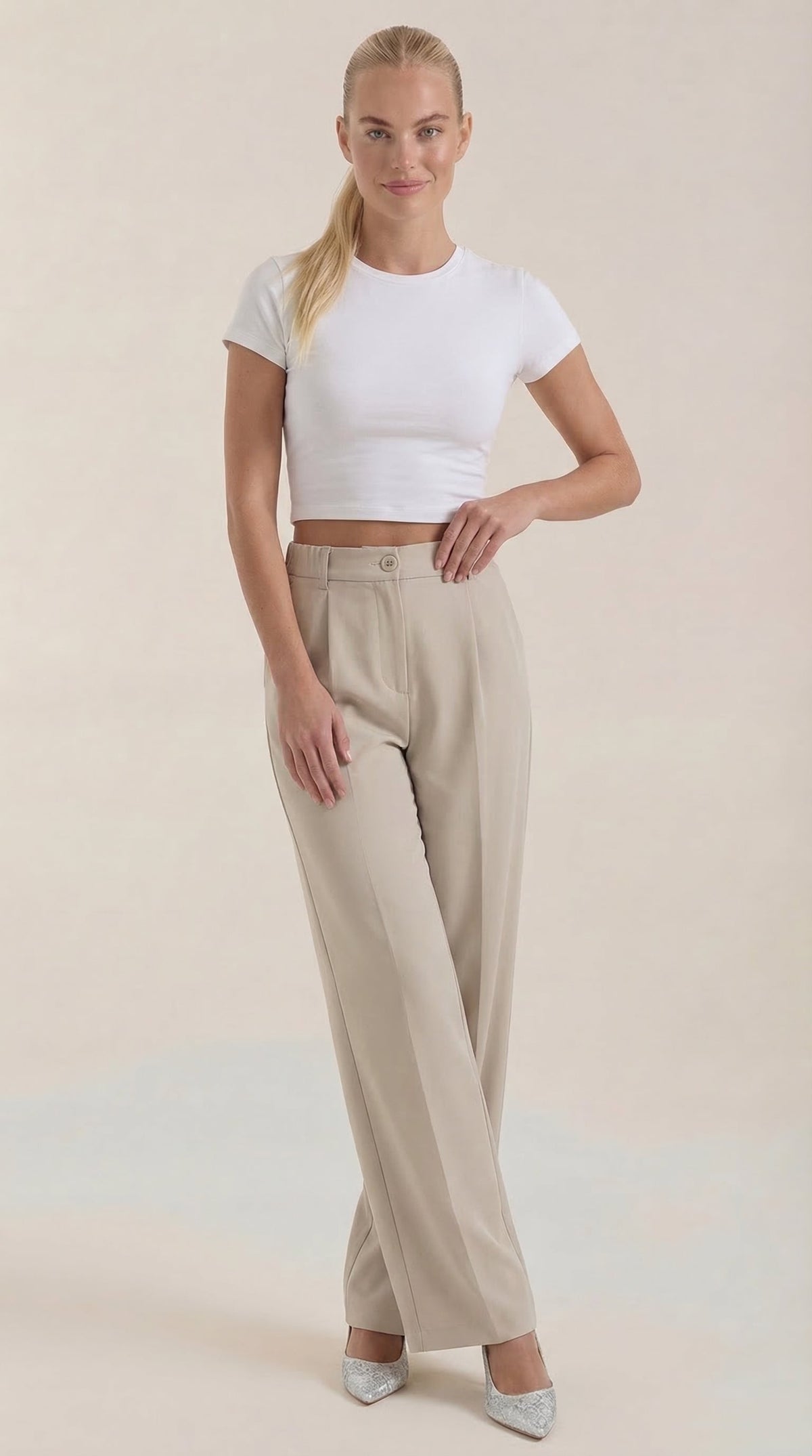 Rosa Modesta™ | Pantalones de oficina Rebecca de pierna ancha