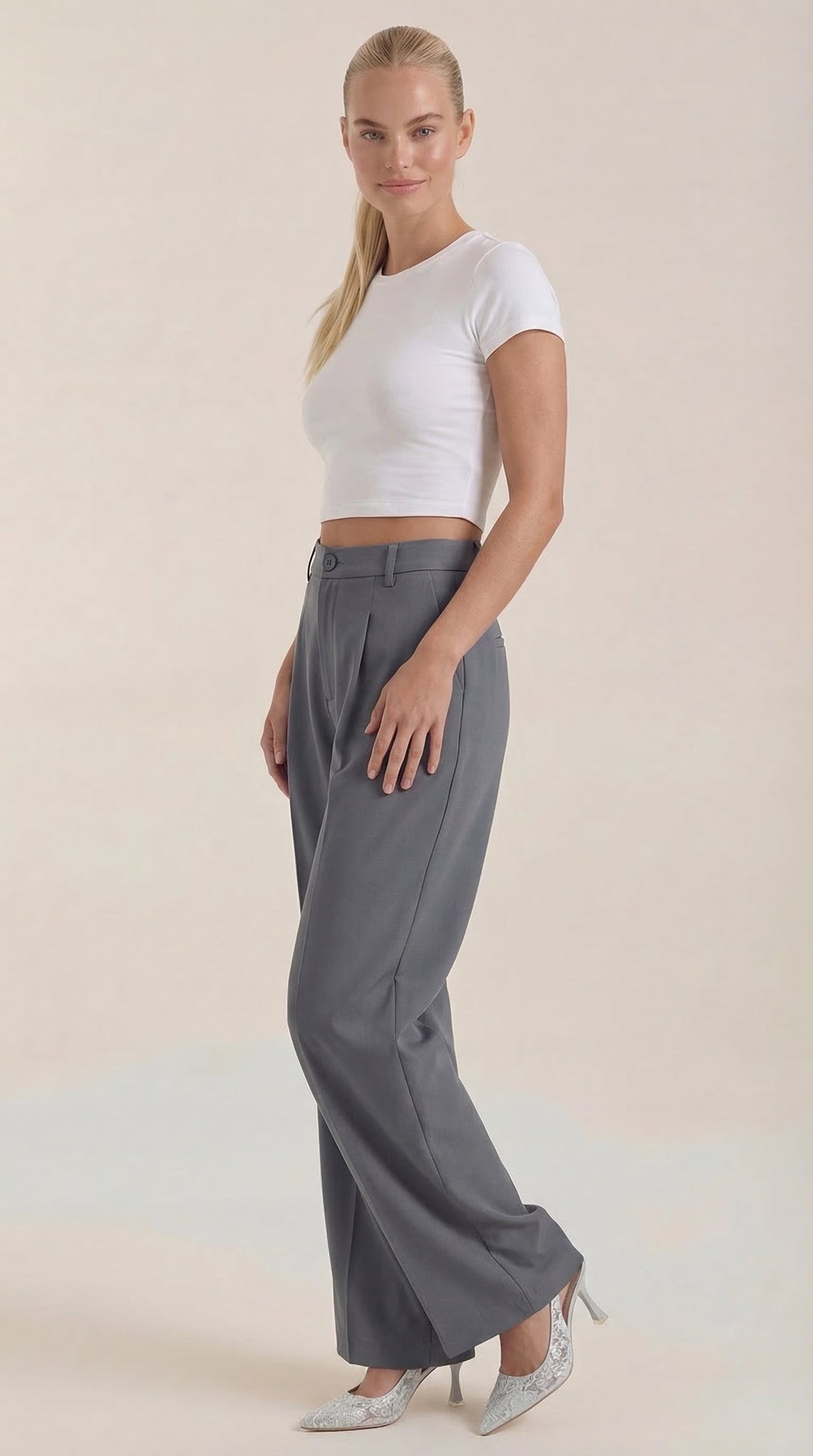 Rosa Modesta™ | Pantalones de oficina Rebecca de pierna ancha
