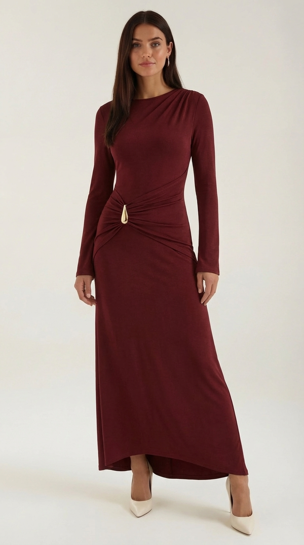 Ana Denia™ | Renee Vestido Maxi de Manga Larga