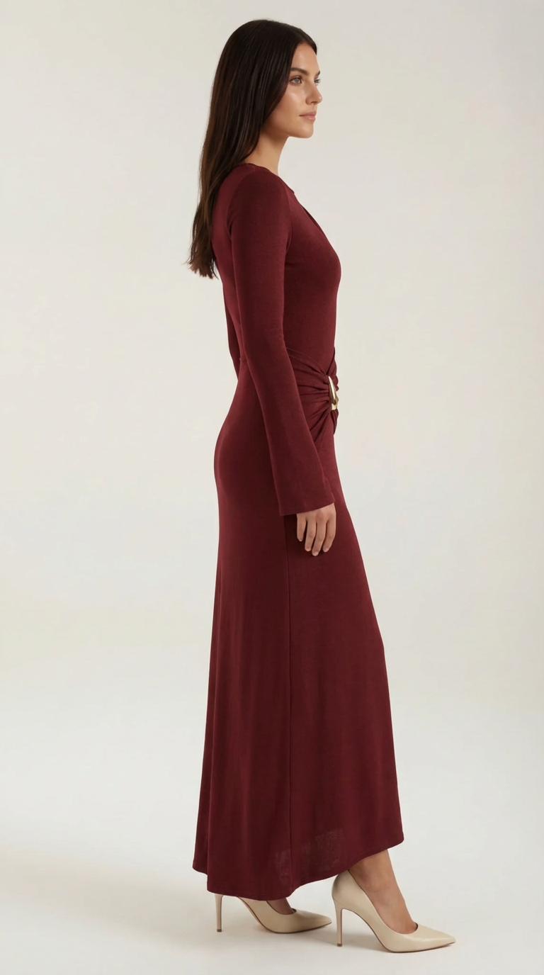 Ana Denia™ | Renee Vestido Maxi de Manga Larga