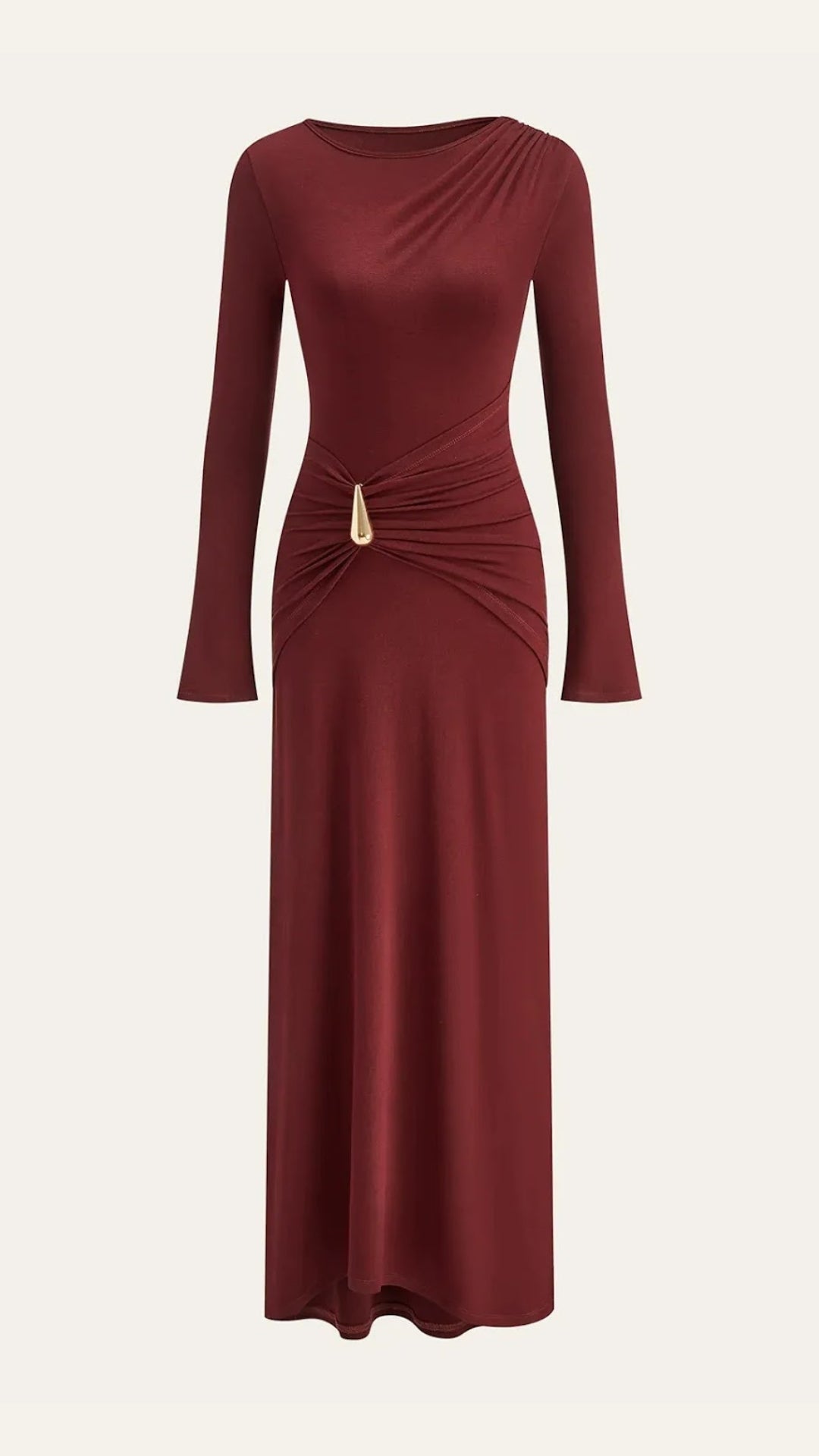Ana Denia™ | Renee Vestido Maxi de Manga Larga