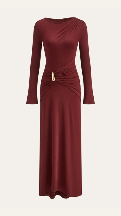 Ana Denia™ | Renee Vestido Maxi de Manga Larga