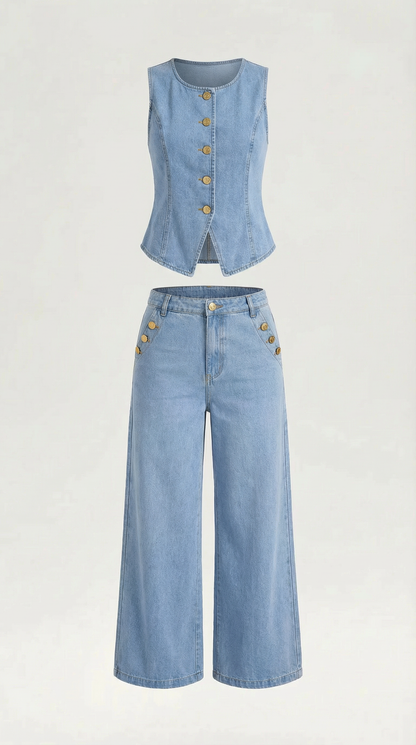 Rosa Felisa™ | Conjunto Rhonda de Algodón y Denim