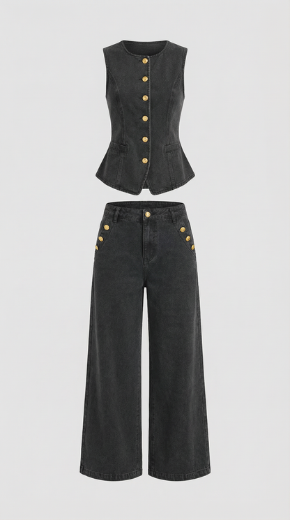 Rosa Felisa™ | Conjunto Rhonda de Algodón y Denim