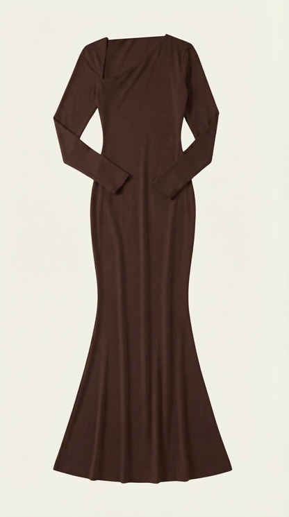 Zenaida Federica™ | Roberta Langarm-Bodycon-Maxivestido