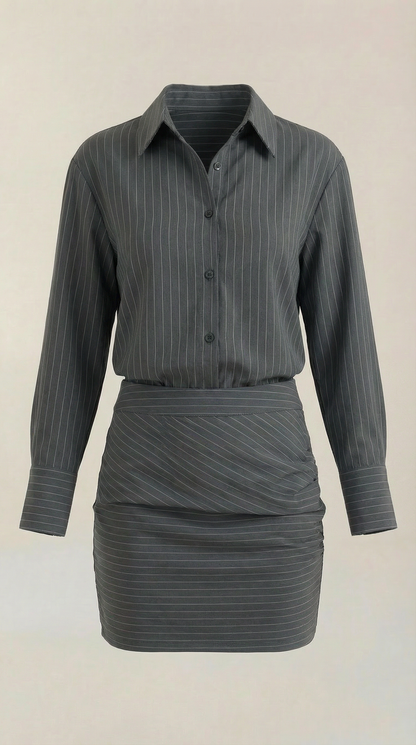 Emilia Livia™ | Conjunto de Rayas con Falda Elegante
