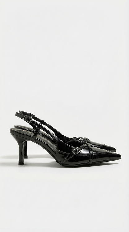 María Ayla™ | Zapatos de tacón Samantha con tira trasera y hebilla