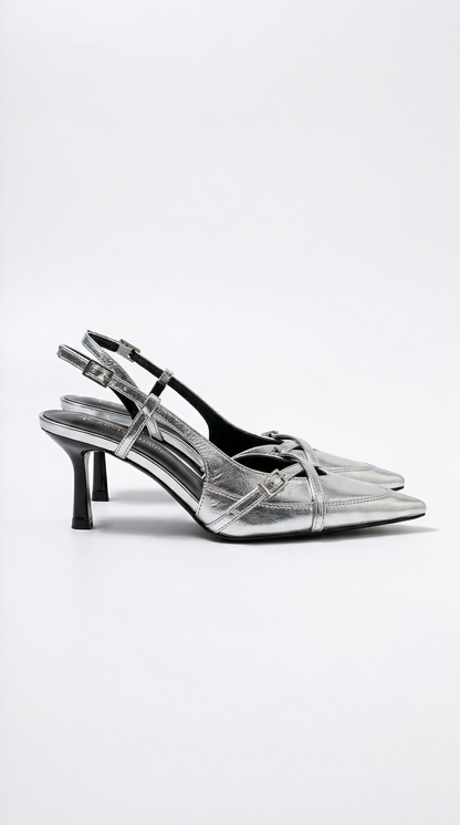 María Ayla™ | Zapatos de tacón Samantha con tira trasera y hebilla